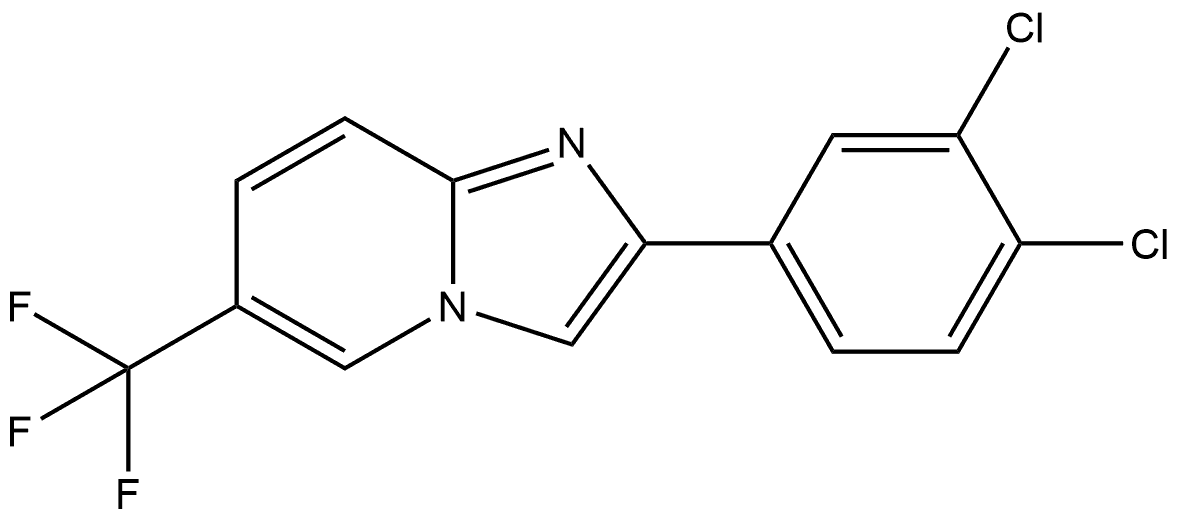 2-(3,4-二氯苯基)-6-(三氟甲基)咪唑并[1,2-A]吡啶 结构式