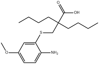 Hexanoic acid, 2-[[(2-amino-5-methoxyphenyl)thio]methyl]-2-butyl-,1907648-73-0,结构式