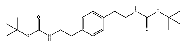 Carbamic acid, N-[2-[4-[2-[[(1,1-dimethylethoxy)carbonyl]amino]ethyl]phenyl]ethyl]-, 1,1-dimethylethyl ester 化学構造式