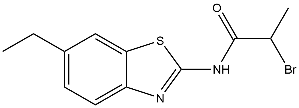 2-Bromo-N-(6-ethyl-2-benzothiazolyl)propanamide,1908028-94-3,结构式