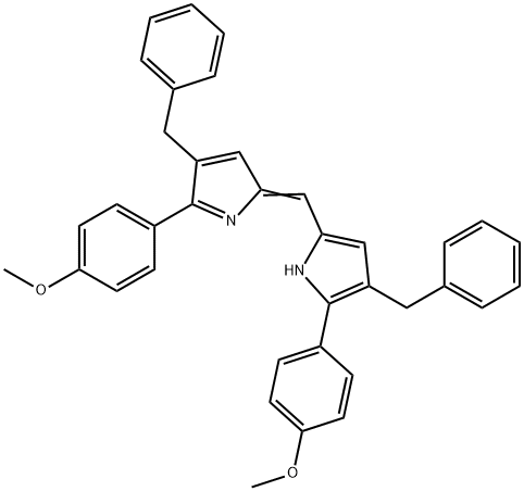 1H-Pyrrole, 2-(4-methoxyphenyl)-5-[[5-(4-methoxyphenyl)-4-(phenylmethyl)-2H-pyrrol-2-ylidene]methyl]-3-(phenylmethyl)-,1908481-24-2,结构式