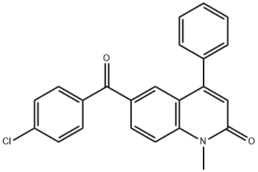 2(1H)-Quinolinone, 6-(4-chlorobenzoyl)-1-methyl-4-phenyl- Structure