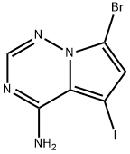 Pyrrolo[2,1-f][1,2,4]triazin-4-amine, 7-bromo-5-iodo- 结构式