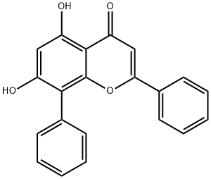 5,7-Dihydroxy-2,8-diphenyl-4H-chromen-4-one Struktur