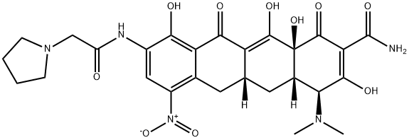 1-Pyrrolidineacetamide, N-[(5aR,6aS,7S,10aS)-9-(aminocarbonyl)-7-(dimethylamino)-5,5a,6,6a,7,10,10a,12-octahydro-1,8,10a,11-tetrahydroxy-4-nitro-10,12-dioxo-2-naphthacenyl]- 结构式