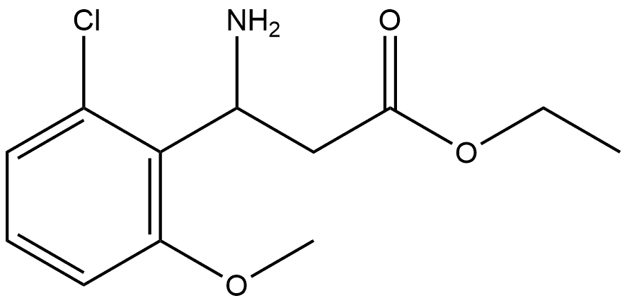 Benzenepropanoic acid, β-amino-2-chloro-6-methoxy-, ethyl ester 结构式