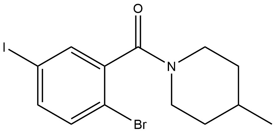 (2-Bromo-5-iodophenyl)(4-methyl-1-piperidinyl)methanone Structure