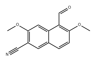2-Naphthalenecarbonitrile, 5-formyl-3,6-dimethoxy- 化学構造式