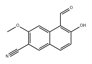 2-Naphthalenecarbonitrile, 5-formyl-6-hydroxy-3-methoxy- Struktur