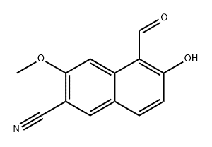 2-Naphthalenecarbonitrile, 5-formyl-6-hydroxy-3-methoxy- 化学構造式