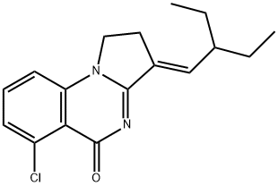 Pyrrolo[1,2-a]quinazolin-5(1H)-one, 6-chloro-3-(2-ethylbutylidene)-2,3-dihydro-, (3E)- Struktur