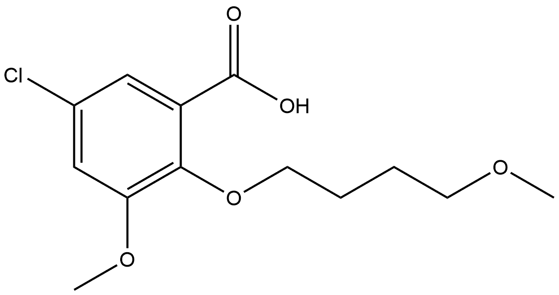 5-Chloro-3-methoxy-2-(4-methoxybutoxy)benzoic acid Struktur