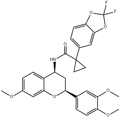 Cyclopropanecarboxamide, 1-(2,2-difluoro-1,3-benzodioxol-5-yl)-N-[(2S,4S)-2-(3,4-dimethoxyphenyl)-3,4-dihydro-7-methoxy-2H-1-benzopyran-4-yl]-|化合物 CFTR CORRECTOR 8