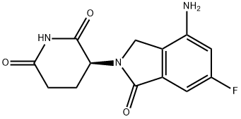 2,6-Piperidinedione, 3-(4-amino-6-fluoro-1,3-dihydro-1-oxo-2H-isoindol-2-yl)-, (3S)-,1918158-59-4,结构式