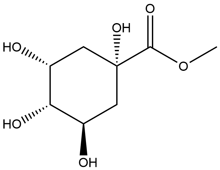 Cyclohexanecarboxylic acid, 1,3,4,5-tetrahydroxy-, methyl ester, (1α,3R,4α,5R)- 结构式