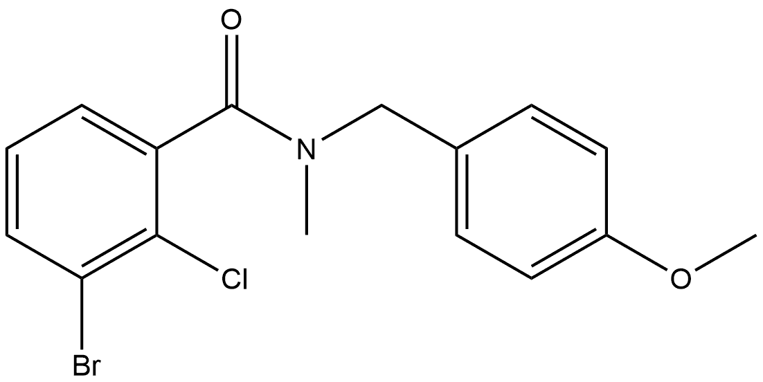 3-Bromo-2-chloro-N-[(4-methoxyphenyl)methyl]-N-methylbenzamide Structure