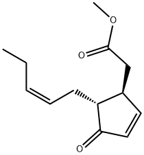 2-Cyclopentene-1-acetic acid, 4-oxo-5-(2Z)-2-penten-1-yl-, methyl ester, (1S,5R)- Struktur