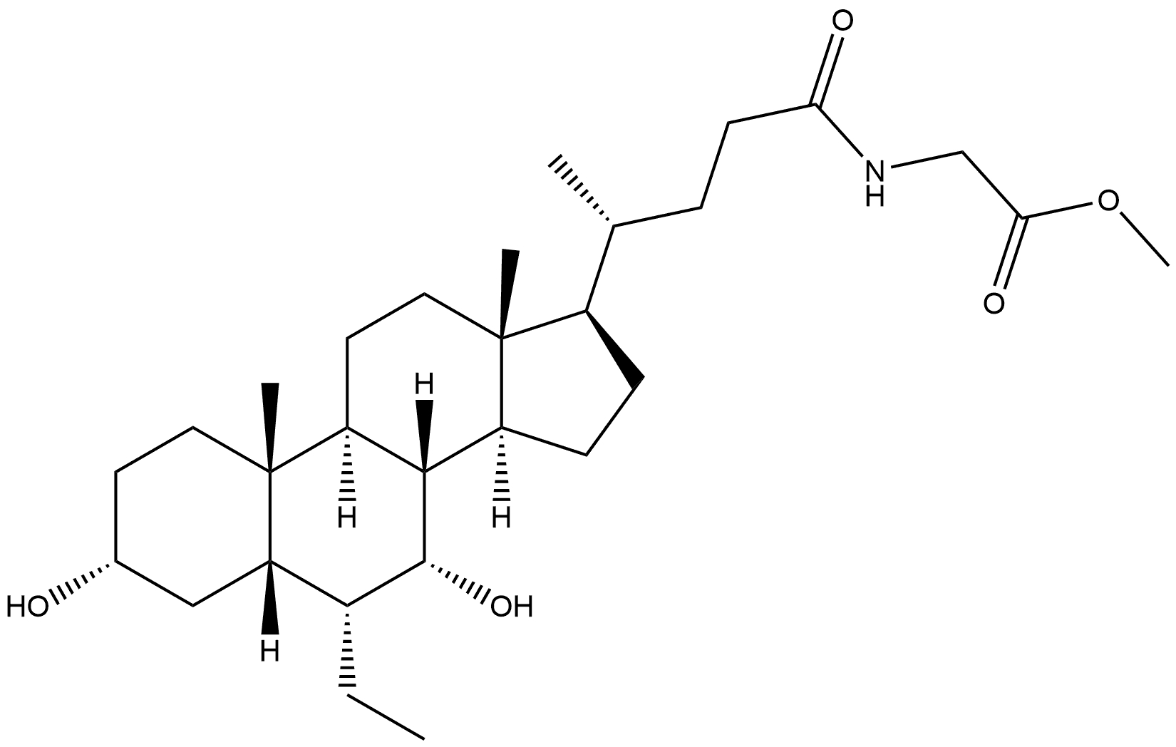 N-[(3Α,5Β,6Α,7Α)-6-ETHYL-3,7-DIHYDROXY-24-OXOCHOLAN-24-YL]-GLYCINE METHYL ESTER,1922968-39-5,结构式