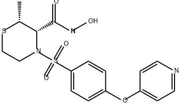192329-77-4 3-Thiomorpholinecarboxamide, N-hydroxy-2-methyl-4-[[4-(4-pyridinyloxy)phenyl]sulfonyl]-, (2R,3S)-