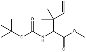 4-Pentenoic acid, 2-[[(1,1-dimethylethoxy)carbonyl]amino]-3,3-dimethyl-, methyl ester Structure