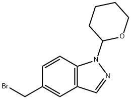 1H-Indazole, 5-(bromomethyl)-1-(tetrahydro-2H-pyran-2-yl)- Structure