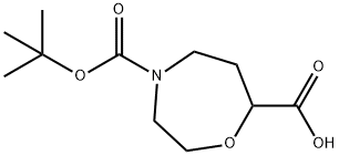 4-BOC-1,4-氧氮杂环庚烷-7-甲酸, 1926190-19-3, 结构式