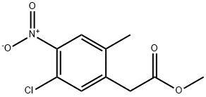 Benzeneacetic acid, 5-chloro-2-methyl-4-nitro-, methyl ester 化学構造式