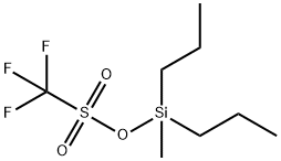 Methanesulfonic acid, 1,1,1-trifluoro-, methyldipropylsilyl ester Structure
