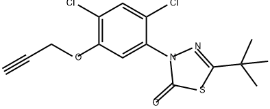 1,3,4-Thiadiazol-2(3H)-one, 3-[2,4-dichloro-5-(2-propyn-1-yloxy)phenyl]-5-(1,1-dimethylethyl)- Struktur