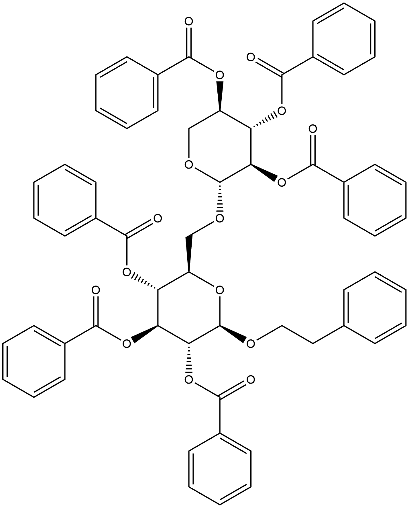 β-D-Glucopyranoside, 2-phenylethyl 6-O-(2,3,4-tri-O-benzoyl-β-D-xylopyranosyl)-, tribenzoate (9CI)