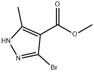 1H-Pyrazole-4-carboxylic acid, 3-bromo-5-methyl-, methyl ester Struktur