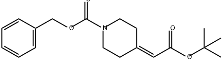 1-Piperidinecarboxylic acid, 4-[2-(1,1-dimethylethoxy)-2-oxoethylidene]-, phenylmethyl ester Structure