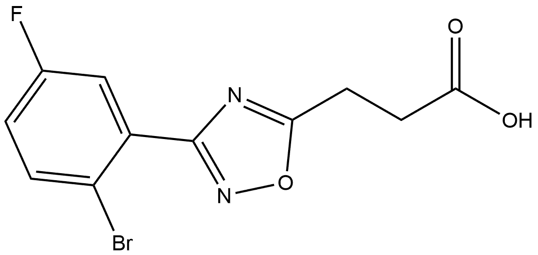 3-(2-Bromo-5-fluorophenyl)-1,2,4-oxadiazole-5-propanoic acid Structure