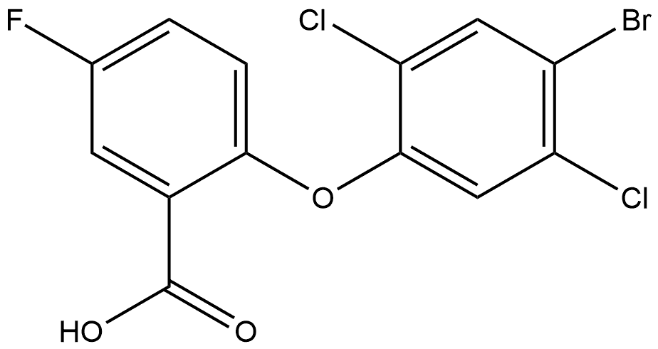 2-(4-Bromo-2,5-dichlorophenoxy)-5-fluorobenzoic acid 化学構造式