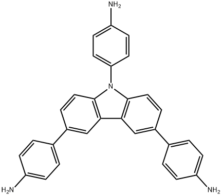 Benzenamine, 4,4',4''-(9H-carbazole-3,6,9-triyl)tris- 结构式