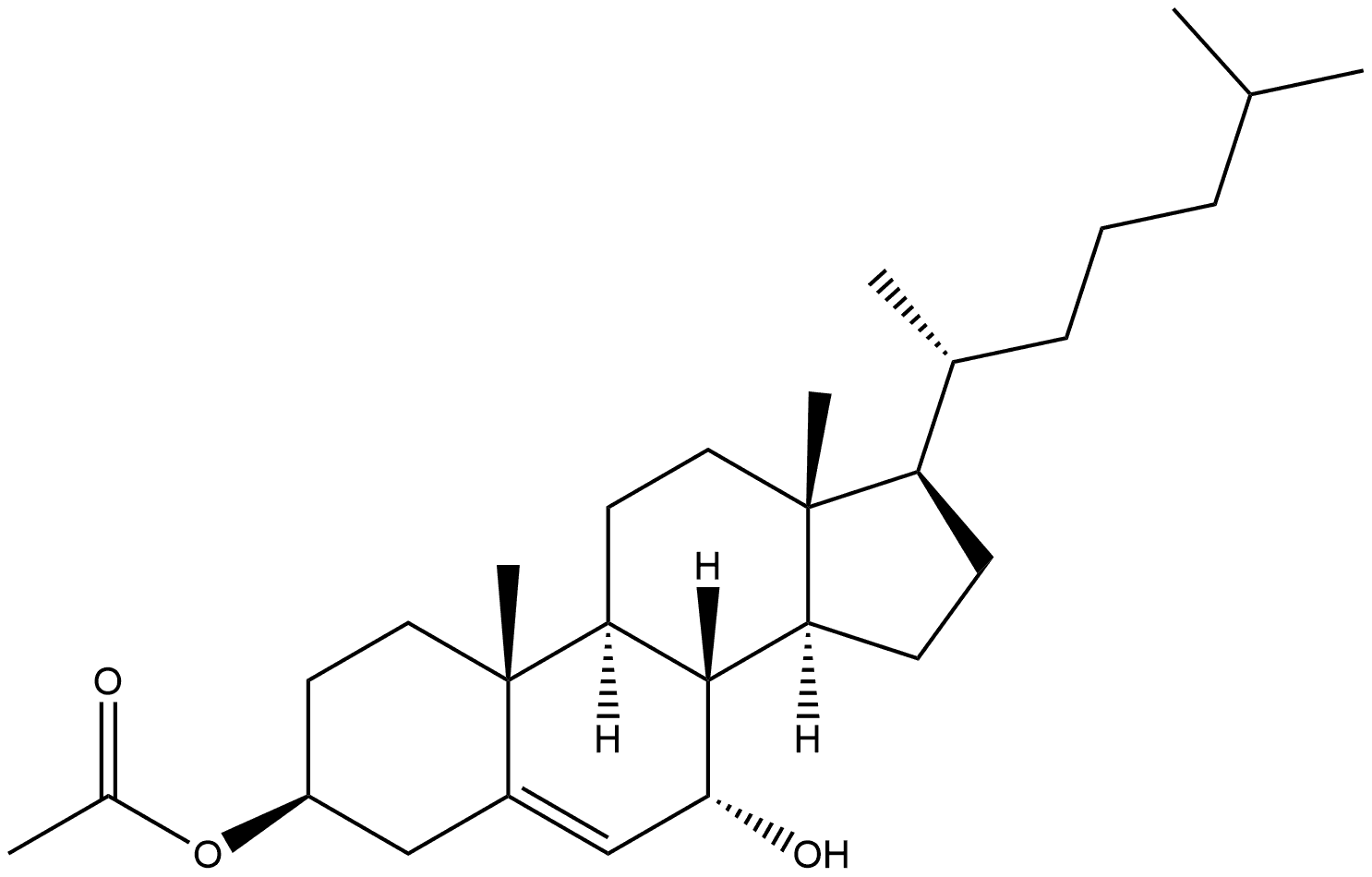 Cholest-5-ene-3,7-diol, 3-acetate, (3β,7α)-,19317-90-9,结构式