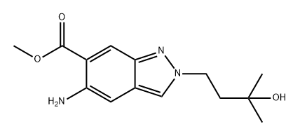 2H-Indazole-6-carboxylic acid, 5-amino-2-(3-hydroxy-3-methylbutyl)-, methyl ester Struktur