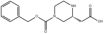 (R)-2-(4-((Benzyloxy)carbonyl)piperazin-2-yl)acetic acid Struktur