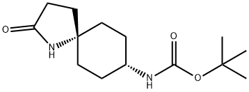 Carbamic acid, N-(cis-2-oxo-1-azaspiro[4.5]dec-8-yl)-, 1,1-dimethylethyl ester Structure