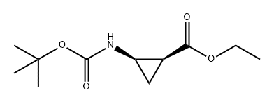 Cyclopropanecarboxylic acid, 2-[[(1,1-dimethylethoxy)carbonyl]amino]-, ethyl ester, (1S,2R)- Structure