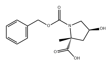 1,2-Pyrrolidinedicarboxylic acid, 4-hydroxy-2-methyl-, 1-(phenylmethyl) ester, (2R,4S)- Struktur