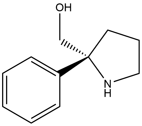 (R)-(2-phenylpyrrolidin-2-yl)methanol 化学構造式
