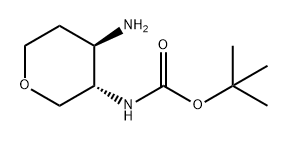 ((3S,4R)-4-氨基四氢-2H-吡喃-3-基)氨基甲酸叔丁酯 结构式