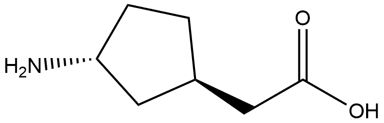 (1R,3R)-3-Aminocyclopentaneacetic acid Structure