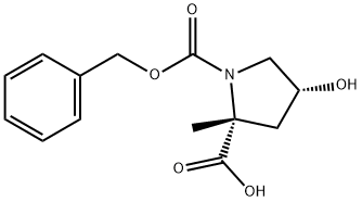 1,2-Pyrrolidinedicarboxylic acid, 4-hydroxy-2-methyl-, 1-(phenylmethyl) ester, (2R,4R)- Structure