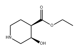 4-Piperidinecarboxylic acid, 3-hydroxy-, ethyl ester, (3R,4R)- Structure