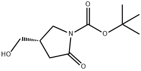 1-Pyrrolidinecarboxylic acid, 4-(hydroxymethyl)-2-oxo-, 1,1-dimethylethyl ester, (4S)- Structure