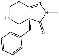 3H-Pyrazolo[4,3-c]pyridin-3-one, 2,3a,4,5,6,7-hexahydro-2-methyl-3a-(phenylmethyl)-, (3aR)- Structure