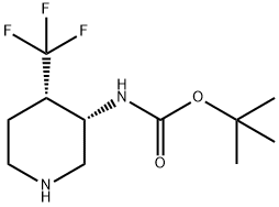 Carbamic acid, N-[(3S,4S)-4-(trifluoromethyl)-3-piperidinyl]-, 1,1-dimethylethyl ester Struktur