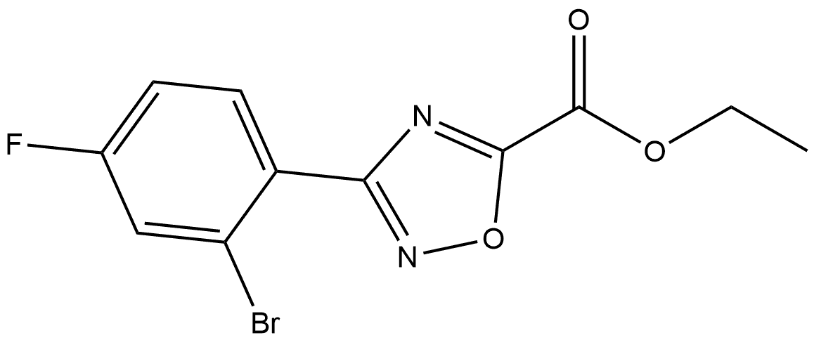 3-(2-溴-4-氟苯基)-1,2,4-噁二唑-5-甲酸乙酯, 1933413-27-4, 结构式